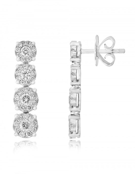 Diamond Drop Earrings in 18k White Gold - Laura's Gems