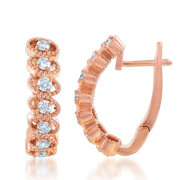 Diamond Earrings in 14k Rose Gold - Laura's Gems