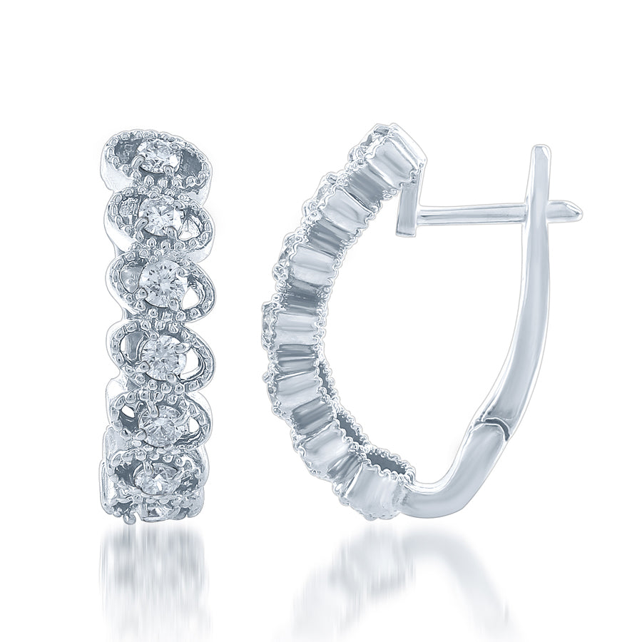 Diamond Earrings in 14k White Gold - Laura's Gems