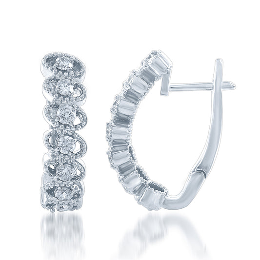 Diamond Earrings in 14k White Gold - Laura's Gems