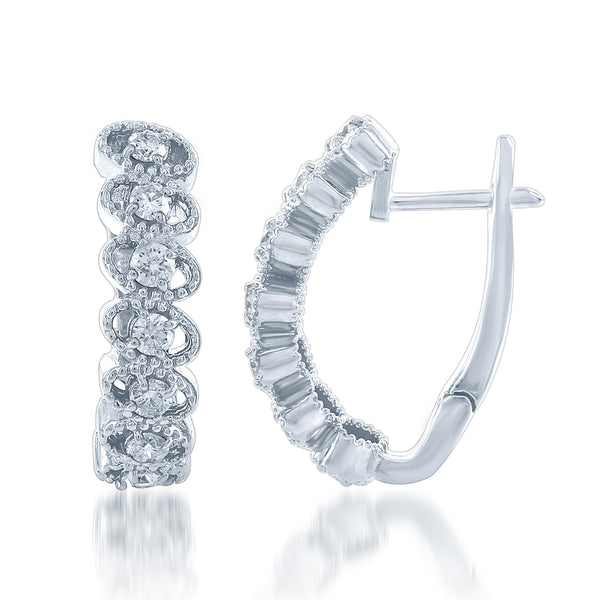 Diamond Earrings in 14k White Gold - Laura's Gems