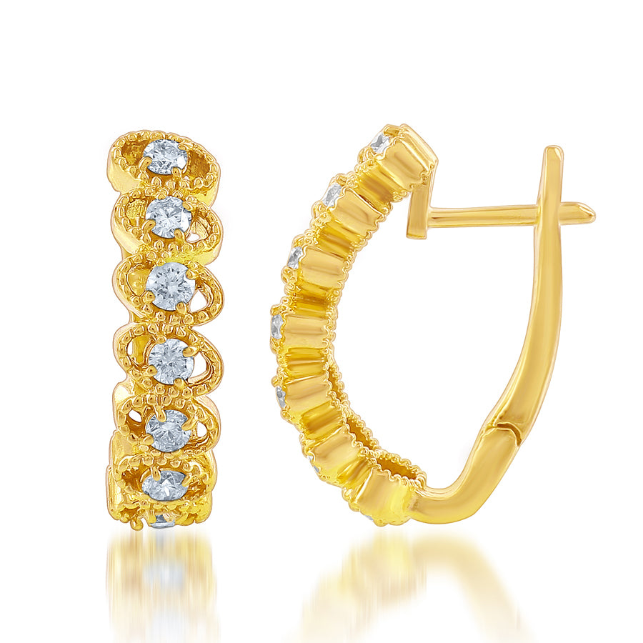 Diamond Earrings in 14k Yellow Gold - Laura's Gems