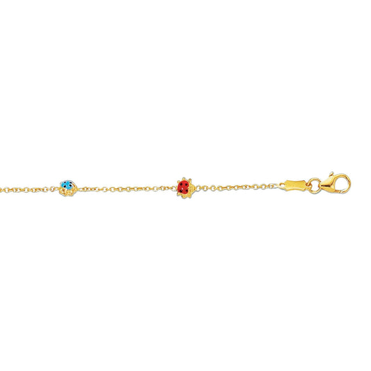 Lady Bug Children's Bracelet in 14k Yellow Gold - Laura's Gems