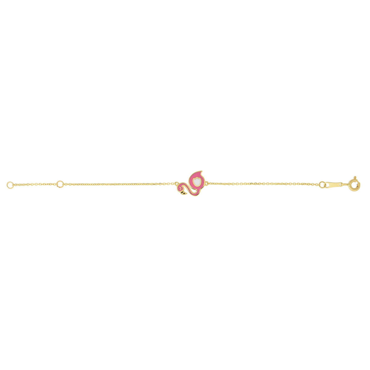 Children's Flamingo Charm Bracelet in 14k Yellow Gold - Laura's Gems — Laura Milman New York
