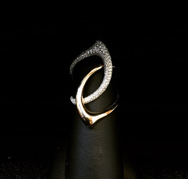 Orbital Half Diamond Ring In Gold - Laura's Gems