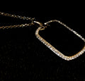 Mini Gold Dog Tag Pendant With Diamonds - Laura's Gems