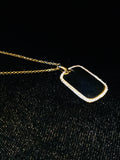 Mini Gold Dog Tag Pendant With Diamonds - Laura's Gems