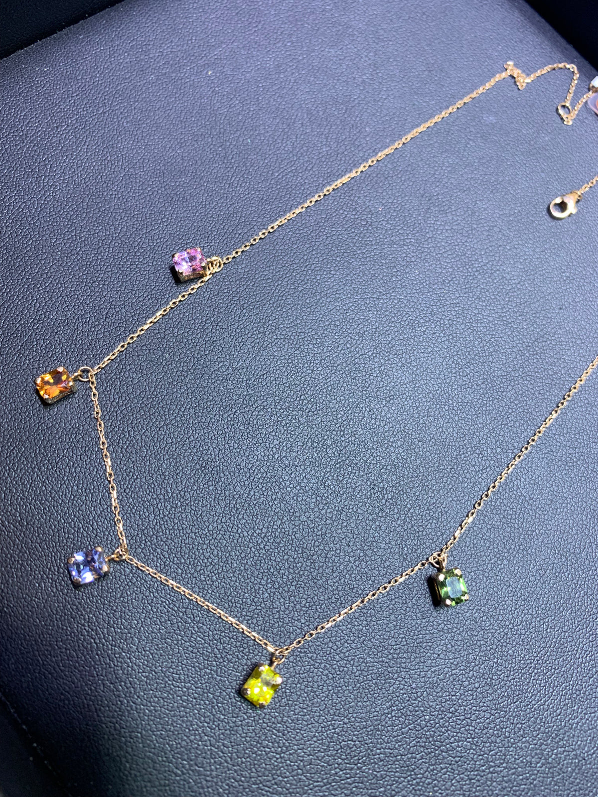 Pastel colored Sapphire Gold Choker - Laura's Gems