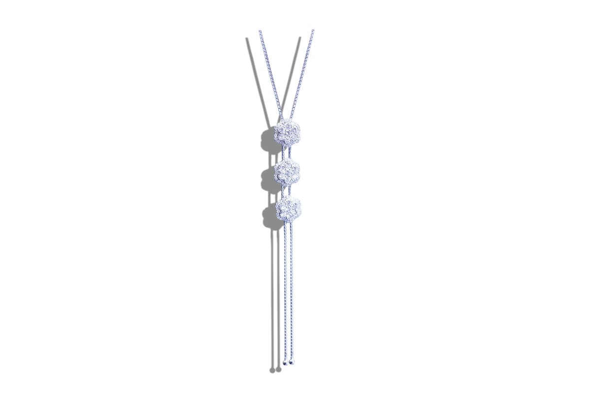 Moving Diamond Flower Necklace - Laura's Gems