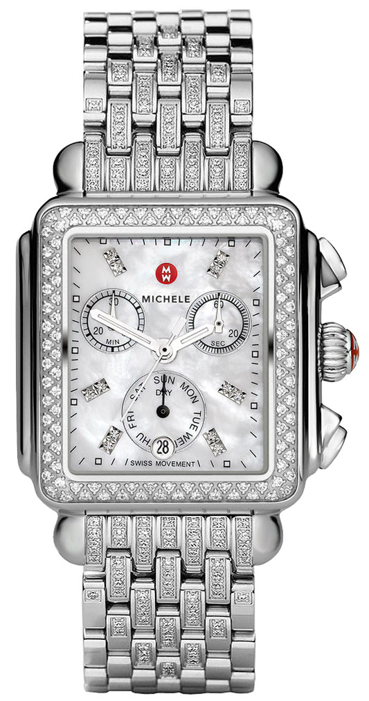 MICHELE Deco Diamond, Diamond Dial on Diamond Bracelet Watch (Online Only) - Laura's Gems