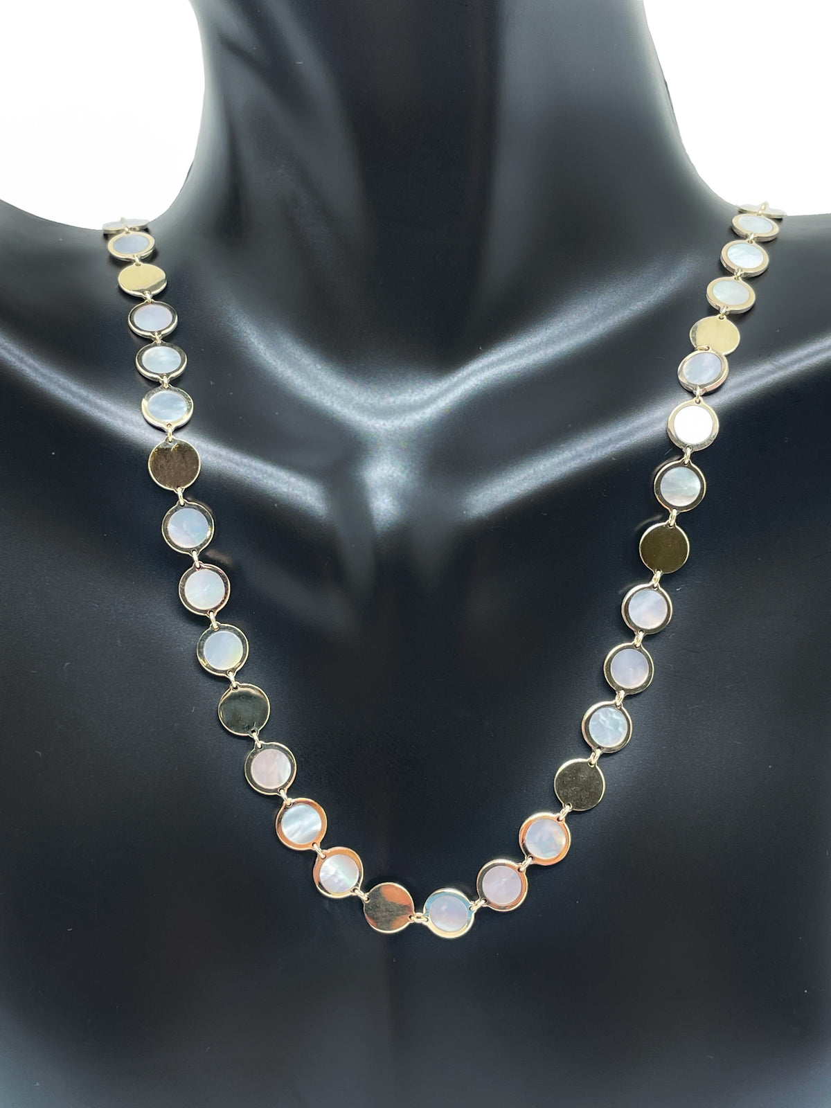 Gold and Mother of Pearl Fancy Necklace - Laura's Gems — Laura Milman New York