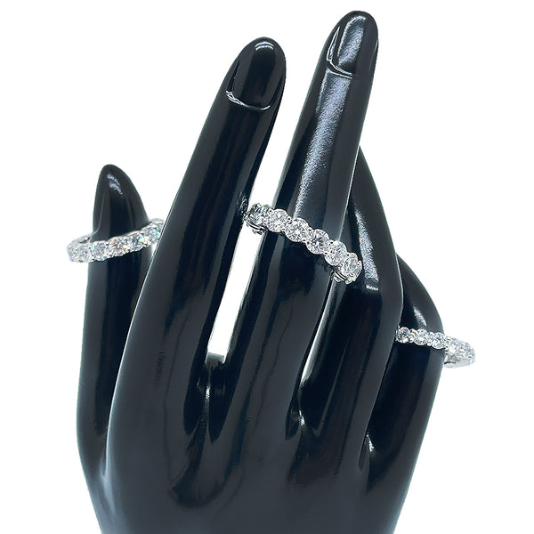 Eternity U-Shaped Shared Prong Wedding Band - Round Diamonds - Laura's Gems