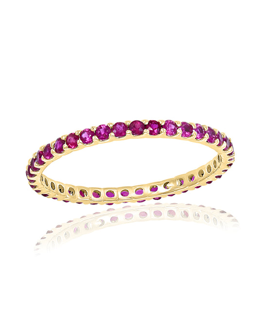 Ruby Stackable Band Ring in 14k Yellow Gold - Laura's Gems