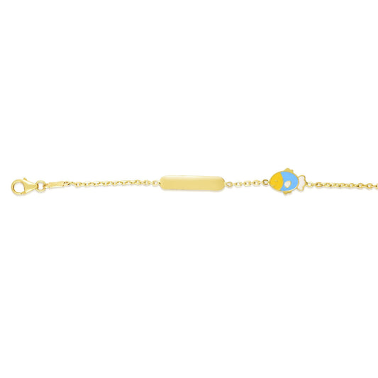 Children's Fish Charm Bracelet in 14k Yellow Gold - Laura's Gems