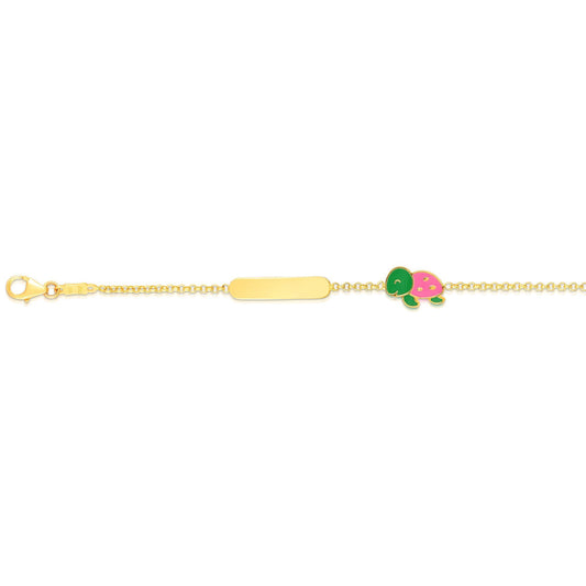 Children's Turtle Charm Bracelet in 14k Yellow Gold - Laura's Gems