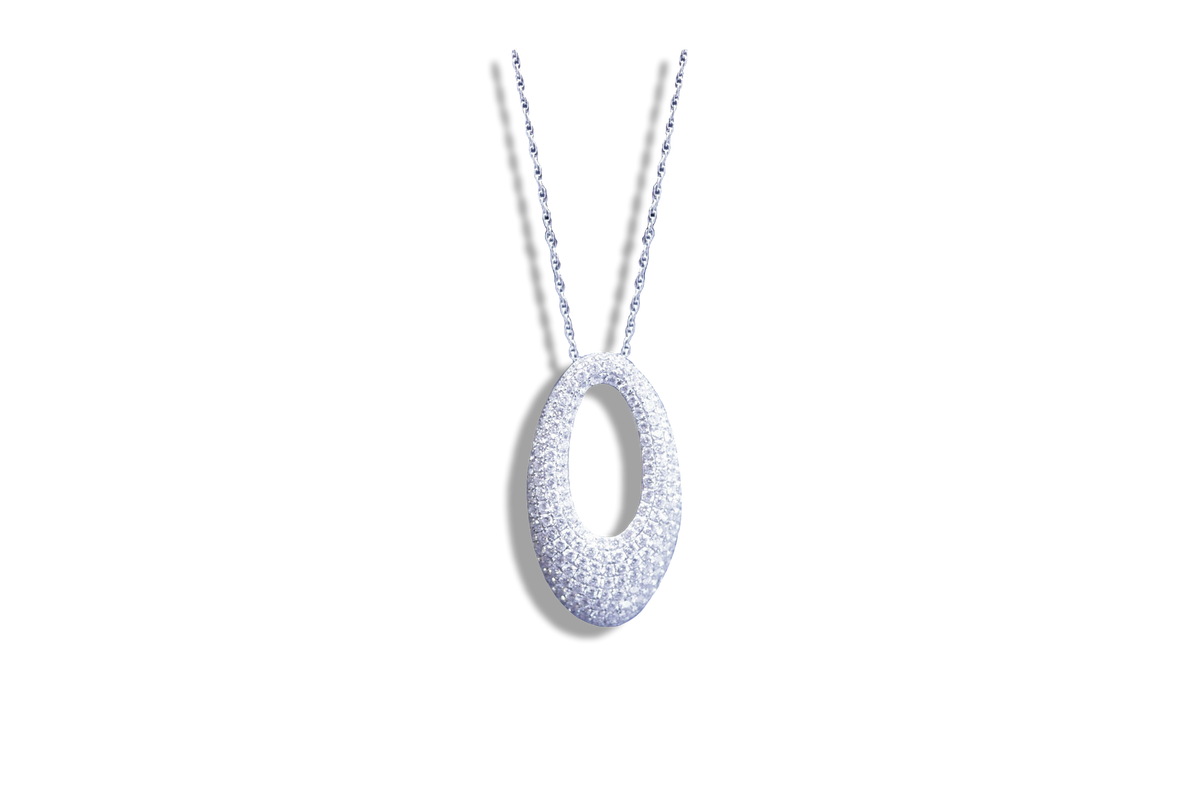 Oval Sphere Diamond Necklace - Laura's Gems