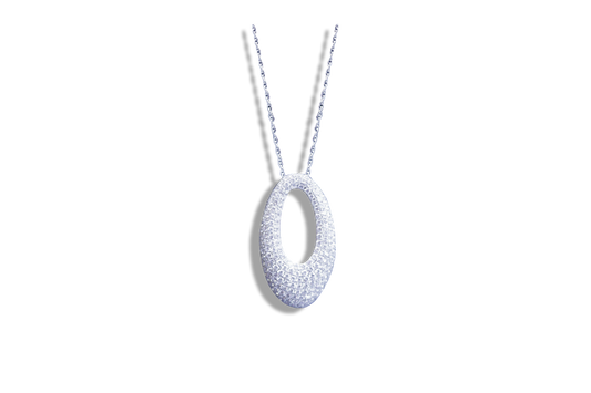 Oval Sphere Diamond Necklace - Laura's Gems
